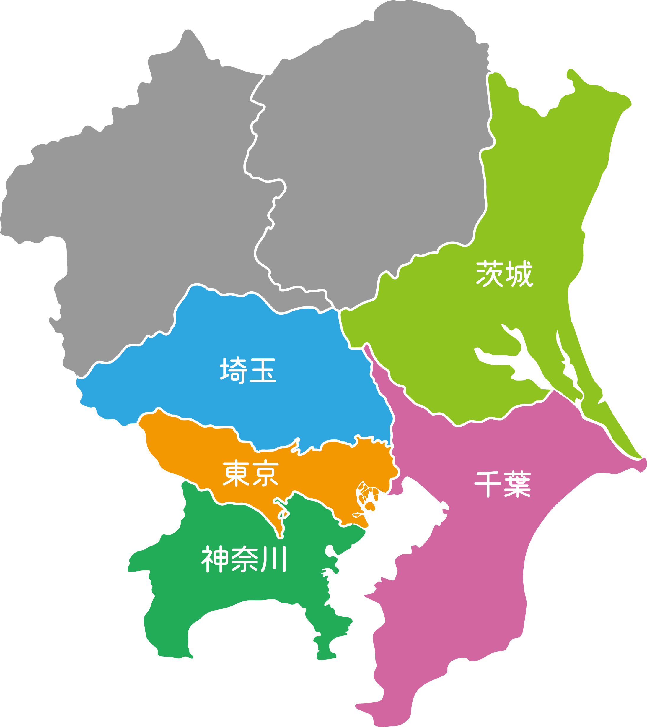 対応エリア 関東地方マップ